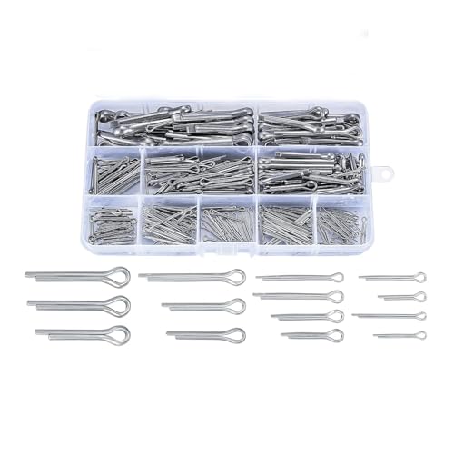 Splinte Set, Splinte Sortiment mit Sortimentskasten, 50 Stück Edelstahl Sicherungssplinte Set Größen für Autos Wohnmobile Gartengeräte (2,5 x 25)