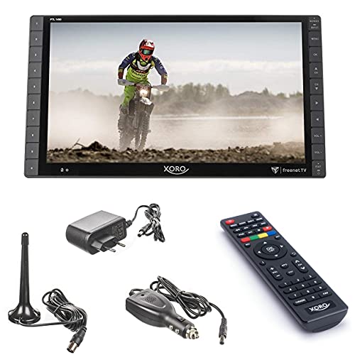 netshop 25 Set: Xoro PTL 1450 + 6 Monate Freenet GRATIS. Tragbarer DVB-T2 Fernseher mit Akku Camping TV (USB Mediaplayer, MicroSD, Teleskopantenne, Fernbedienung) 14 Zoll (35.5 cm) schwarz