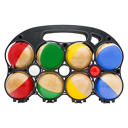 GICO Boccia Spiel aus Massivholz, 8 Kugeln, Durchmesser 7 cm -Made in EU- 3011