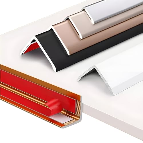Coayuou Stahlwinkel 100cm* 3 Stück Eckschutzprofil Selbstklebend Aluprofile Küchenleisten Langlebiger Schutz Ecken Und Kantenschutz Für Möbel, Wände Und Türen(Gebürstetes Roségold)