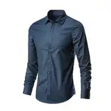 Generisch Herren Hemd Slim Fit Langarm,Herren Hemden Bügelfrei Regular fit Oberhemden Herren Langarm Unifarben Stretch Freizeithemden Businesshemd Anzug Hemd Hemd Extra Langer Arm 69 cm S-6Xl