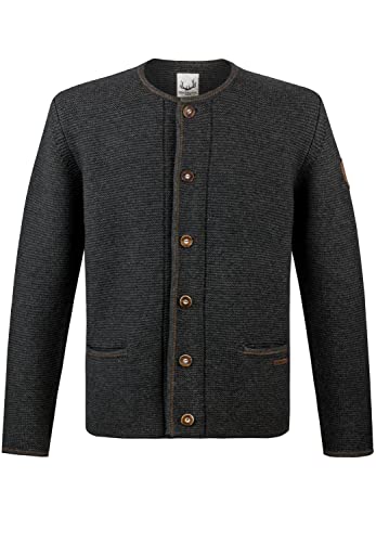 Stockerpoint Amaro Herren Trachtenstrickjacke, Anthrazit, 50