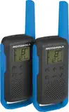 Motorola Talkabout T62 PMR-Funkgeräte (2er Set, PMR446, 16 Kanäle und 121 Codes, Reichweite 8 km) blau