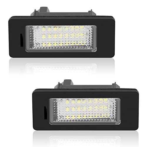 URAQT LED Kennzeichenbeleuchtung, 2 x 6500 K Kennzeichenleuchte 400Lm Heckleuchte Weiß Kennzeichen 12V Eingebauter Canbus für B-MW E39 E60 E82 E90 E92 E93 M3 E39 E60 E70 X5 E60 E61 M5 E88