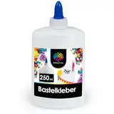 OfficeTree 250 ml Flüssigkleber Bastelkleber Lösungsmittelfrei - Bastelleim Kleber für Kinder geeignet - Transparent Trocknend für Große und Kleine Projekte