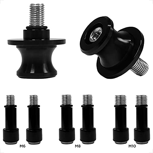 Universal CNC Aluminium Ständeraufnahme Schwarz M6X1mm,M8X1.25mm,M10X1.25mm Bobbins Montageständer für Yamaha YZF R1 R3 R6 R25 R125 R1000 R6S Yamaha MT-01 MT-03 MT-09 MT-10 Aprilia RSV4 schwinge