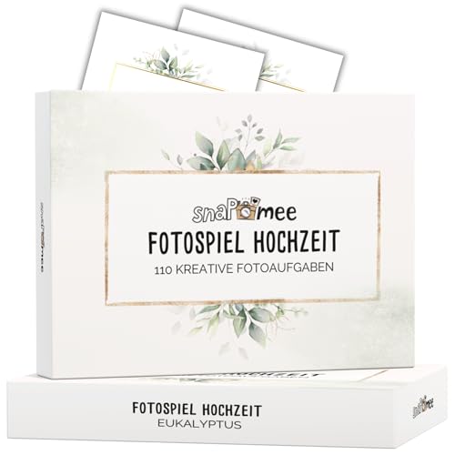 Fotospiel Hochzeit XXL by snaPmee - 100+9 Fotoaufgaben - Hochzeitsspiel für Gäste & Brautpaar (Eukalyptus Deluxe)