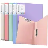 Ringloser A4-Ordner mit gefederten Klemmen, stanzloser Dokumenten-Organizer für Büro, Schule, Doppelclip-Halter sichert Brief/A4-Papier, wiederverwendbare Portfoliohülle, 5 Stück