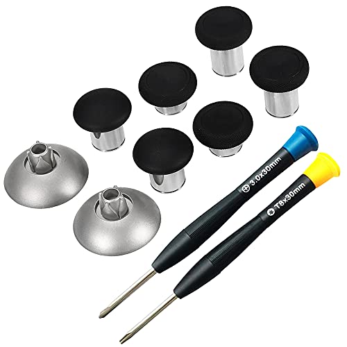 MMOBIEL 8 in 1 Magnetische Metall-Thumbsticks Analog Joysticks Maximaler Grip Kompatibel mit PS4, PS4 Slim, PS4 Pro Dualshock, Xbox One, Xbox One Elite, Xbox One S Schwarz inkl. (+) und T8