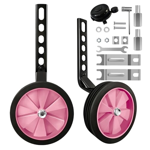 Stützräder für Kinder Fahrrad – Stärkere Version mit Hinterachse-Verstellung, Strapazierfähiges Stabilisator-Kit für 12-20 Zoll Kinder Bikes, Sicheres Training Wheels System