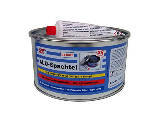 STC Aluminiumspachtel 1,5 kg Aluspachtel Alu Leichtspachtel Metall Spachtelmasse inkl. Härter