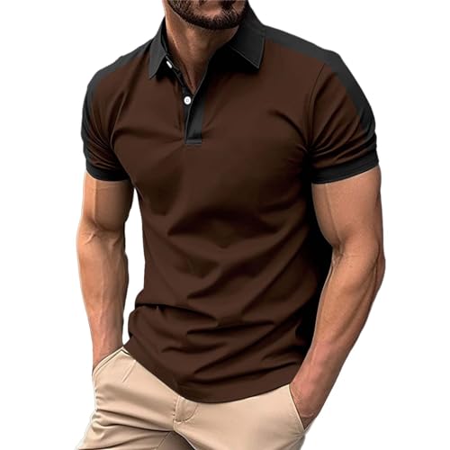 Kurzarm Poloshirt für Herren Übergrößen T-Shirt Tops Streetwear Vintage Golf schick Trend Mode günstig Komfort bedruckter Reißverschlusskragen Polo T Shirt Herren Herren Poloshirt Schwarz Gold