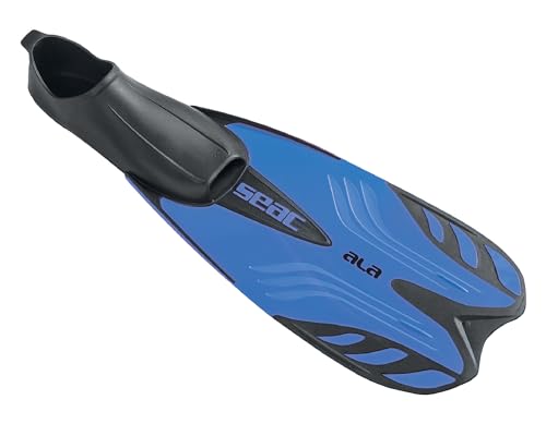 Seac ALA, Flossen mit geschlossenem Fußteil, ideal zum Schnorcheln und Schwimmen, BLAU Metal, 36/37