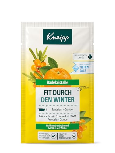 Kneipp Badekristalle Fit durch den Winter - mit wertvollem Sanddorn-Extrakt und natürlichem ätherischem Orangenöl - 60g