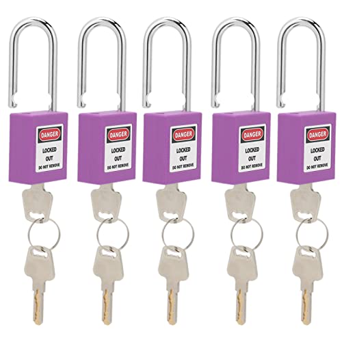 Industrial Padlock Set, 5 Blockiert mit Korrosionisolierung mit 10 Tasten, Einem Dauerhaften Werkzeug, das die Industrielle Sicherheit auf Strom und Maschinenproduktion Blockiert (PURPLE)
