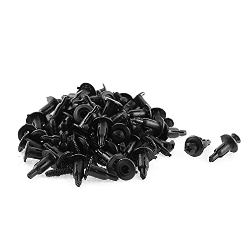 sourcing map 50 Stk. 11mm x 5mm Schwarz Kunststoff Niet Stossstange Auskleidung Befestigung Nieten Clips de