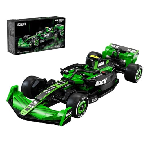 LIKLIKLINK Technik Rennwagen Bausteine für Kick Sauber F1 Team C44-2024, 314 Teile Klemmbausteine Sportwagen Modellbausatz, 1:24 MOC Rennenauto Spielzeug Bauset Kompatibel mit Großen Marken