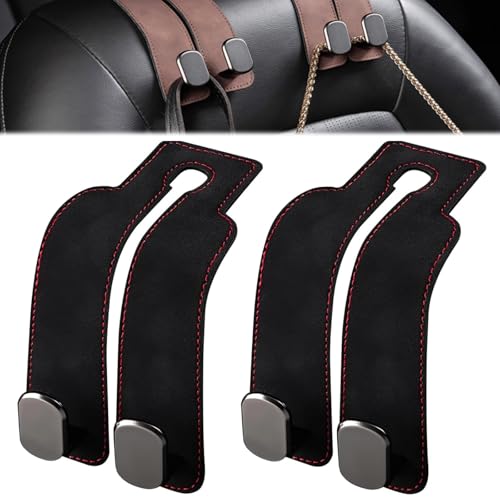 Susan's Choice Auto Taschenhalter 2 Stück, Auto Lagerung Haken, Auto Kopfstützen Haken, Universal Autositz Rückenlehnen Haken, Auto Organizer Rücksitz, Auto Gadgets Innenraum, Schwarz