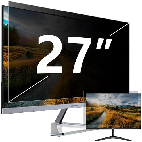 Dabernur 27 Zoll Sichtschutzfilter kompatibel mit 16:9 Breitbild-Display – Monitor, Desktop-PC, Computer, Anti-Spy/einfache Installation/blendfrei/blockiert blaues Licht