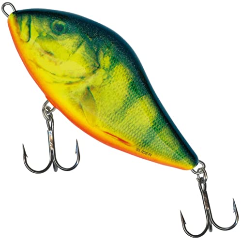 Salmo Slider Jerkbait Wobbler, Salmo Farben:Real Hot Perch, Länge/Gewicht/Laufverhalten/Tauchtiefe:10cm / 46g / sinkend / 1.0-1.0m