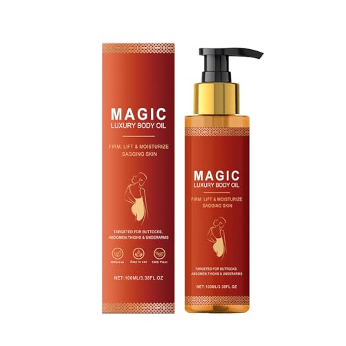 Magic Luxury Body Oil-100ml, Magic Body Strafting Oil, Feuchtigkeit und nahrhafte Creme, reduziert feine Linien, verbessert die Elastizität, schnelle Absorption, sanfte Formel für alle Hauttypen (1)
