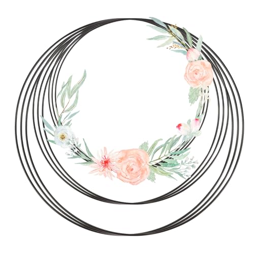 9 Stück Metallringe zum Basteln, Metallring Schwarz (20, 25 & 30 cm), Dekoring zum Aufhängen , Makramee Zubehör Ringe für Traumfänger, Drahtringe zum Basteln DIY Floral Hoop Wandbehang Hochzeitskranz