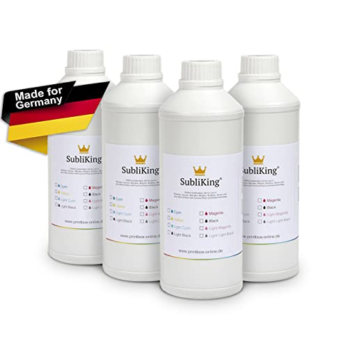 Subliking 4X 250ml Sublimationstinte (CMYK-Set) für Textildruck/Transferdruck/Sublimation