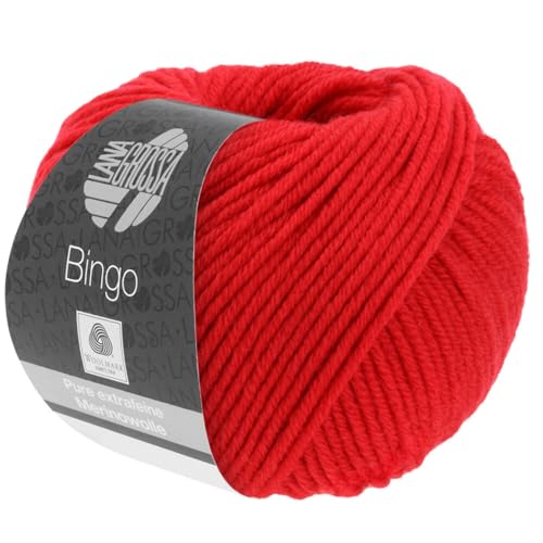 LANA GROSSA Bingo | Extrafeine Merinowolle waschmaschinenfest und filzfrei | Handstrickgarn aus 100% Schurwolle (Merino extrafein) | 50g Wolle zum Stricken & Häkeln | 80m Garn