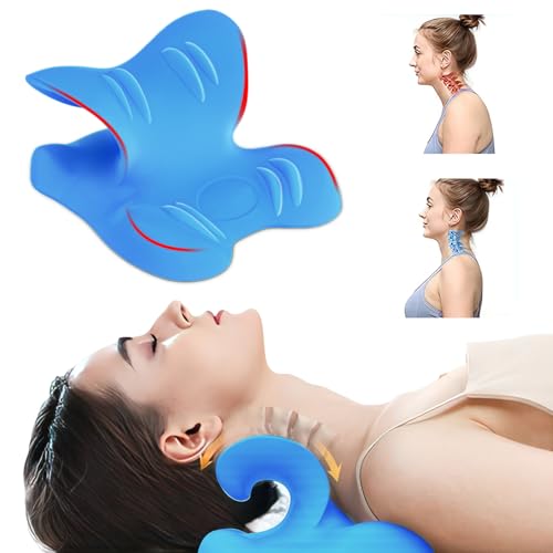 Nackenstrecker,2.0 Cloudy Neck Lefaya Nackenstrecker Orthopädisch Testsieger Nackendehner Zur Linderung von Nackenschmerzen Premium Nackenbuckel Nackenwolke Korrigiert Die Körperhaltung (Blau)