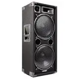 MAX MAX212 Passive PA Lautsprecher, 1400 Watt Partybox mit Griffe, 2 x 12 Zoll Doppel-Tieftöner, Passiv, DJ Party Lautsprecher, Lautsprecherbox, Schwarz