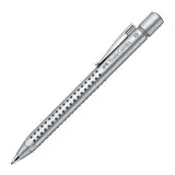 Faber-Castell 144111 - Kugelschreiber GRIP 2011, Mine M, Schaftfarbe silber, 1 Stück