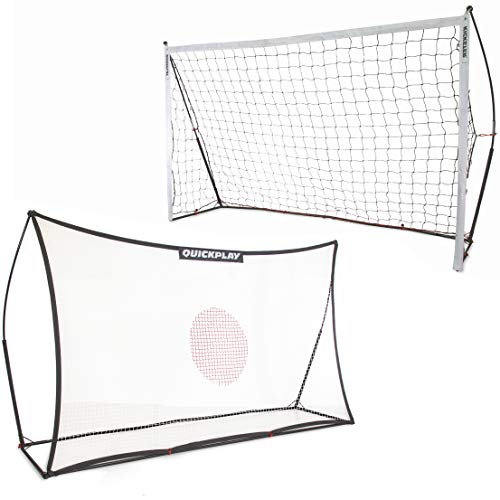 QUICKPLAY Spot Target Fußballnetz-Serie | Tragbarer Fußballtrainer für Ballfertigkeiten – mit kostenloser eCOACH-Trainings-App | Fußball-Rebound-Netz in 3 Größen erhältlich