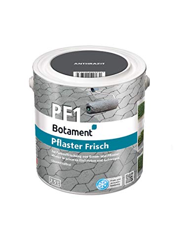 Botament Pflaster Frisch Betonlasur anthrazit 2,5 l Pflasterfrisch Lasur Bodenfarbe Farbauffrischung außen Betonfarbe für Pflastersteine