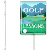 Horienteeon Golfschild mit Pfahl, Golfunterricht, Rasen mit Pfahl, 17,8 x 22,4 cm, wasserdicht, für Golfplatz, Rasen, Rasen, Hof, Aluminiumschilder, Dekorationen, Pfahl-Set