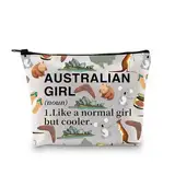 XYANFA Australische Kosmetiktasche, Australien, Reisegeschenk, Australien, Geschenk für Frauen, Australien-Liebhaber, Australien, Reißverschlusstasche, Australisches Mädchen, modisch