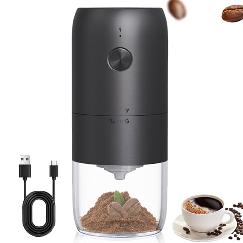 Asfrode Kaffeemühle mit Keramik, USB Tragbare Elektrische Wiederaufladbare Kegelmahlwerk Espresso Kaffee Mühle Einstellbarer Grobheit Mühlen für Kaffeebohnen Gewürze Bohnen