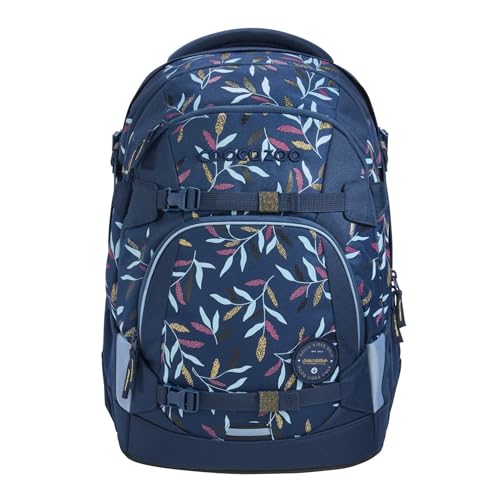 coocazoo Schulrucksack Mate „Boho Glam”, blau, ergonomischer & anpassbarer Tornister, höhen- & größenverstellbar, mit Brustgurt & Hüftgurt, ab der 3. Klasse