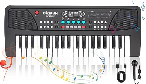 37 Tasten Kinder Klavier mit Mikrofon,Klavier Keyboard Kinder,Einführendes Musiktraining,Elektronische Keyboard für Kinder ab 3 4 5 6 7 8 Jahren,Geschenke für Jungen Mädchen Anfänger