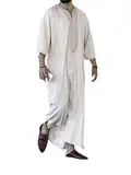 Greatfool Kaftan Herren - gebetskleidung für männer mit Premium-Qualitätsverarbeitungen - Elegant und traditionell Abaya Herren - M