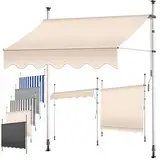 KESSER® Klemmmarkise mit Handkurbel Balkon | Balkonmarkise ohne Bohren | Markise UV-beständig höhenverstellbar & wasserabweisend | Sonnenschutz für Balkon Terrasse & Garten, Terrassenüberdachung 300cm
