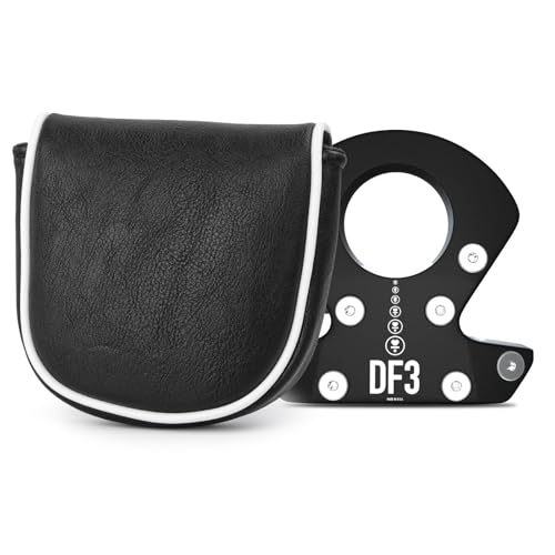 Golfschlägerhaube, schwarz, Magnetverschluss, Premium-Lederschlägerhaube, Golfschlägerabdeckung für L.A.B. Golf DF3 Putter