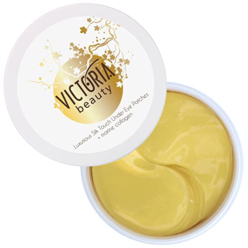 Victoria Beauty 60 Pads Kollagen Augenpads gegen Augenringe mit 24K Gold, Kollagenaugenmaske gegen Tränensäcke, Augen Pads kühlend, Collagen Under Eye Patches, mindern Falten und Schwellungen