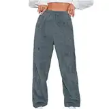Teddy Fleece Hosen Damen Warm Plüsch Jogginghose Winter Lang Pyjamahose Sherpa Fleece Haushose Flauschig Thermohose Einfarbige Yogahose Bär Muster Fleecehose Elastische Taille Winterhose