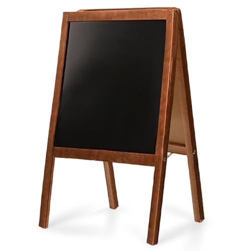 Kreidetafel Aufsteller aus Holz 60x100 cm – Kundenstopper beidseitig – Klappbarer Werbeständer mit Kreidetafel – Ideal für Gastronomie, Läden und Events