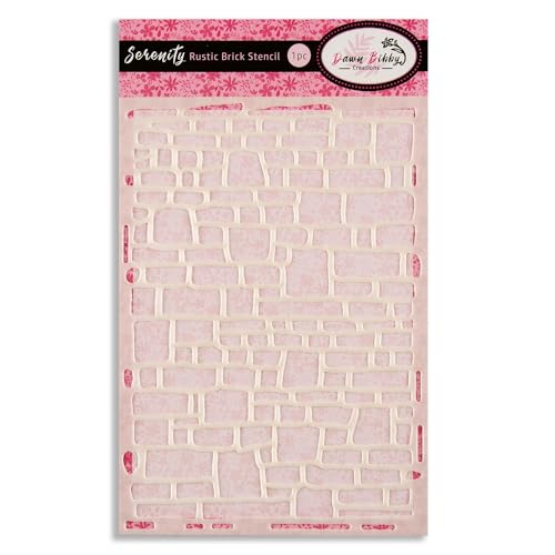 Dawn Bibby Creations DB1007 Serenity Rustic Brick Stencil, White, A5