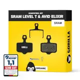 Performance Bremsbeläge für Avid Elixir 1-9 & SRAM Level T & TL Bremsanlagen I Organisch I 1 Paar I Starke Bremskraft & langlebig I Gorilla Bikes Scheibenbremsbeläge für MTB & E-Bike