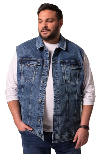 Men Plus Herren große Größen Übergrößen Menswear L-8XL Men+ Jeansweste, Knopfleiste, bis 8 XL blue stone XXL 841813902-XXL