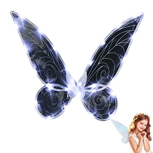 Yeeteesy Feenflügel Leuchtende Schmetterlingsflügel Prinzessinnenflügel Damen Mädchen Flügel Kostüm Wings Cosplay für Weihnachts Geburtstags Party