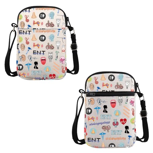 VAMSII Future ENT Gift Otolaryngology Design Crossbody Bag ENT Doctor Nurse Travel Bag Otolaryngologe Gift, HNO-Heilkunde Design C