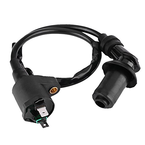 Zündspule Roller Keenso Motor Zündspule für GY6 50CC 125CC 150CC Motorrad Zündkerzenstecker (Schwarz)